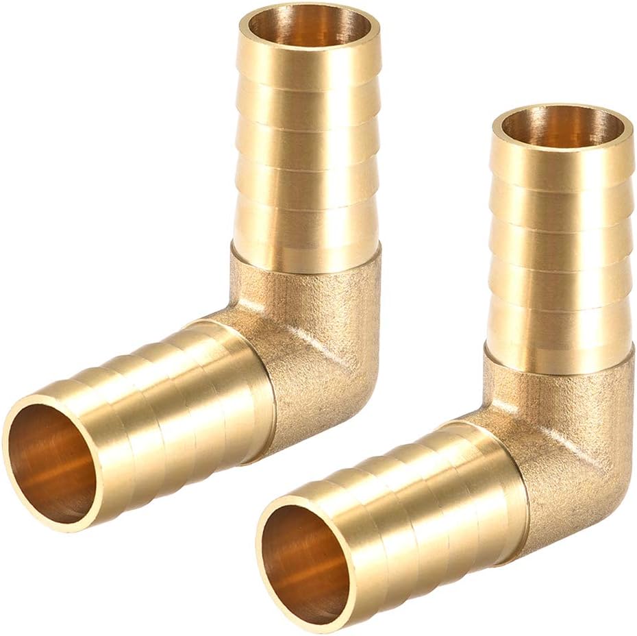 19mm Barb Brass Hose Fitting 90 Degree Elbow Pipe Connector Coupler Tubing 2pcs