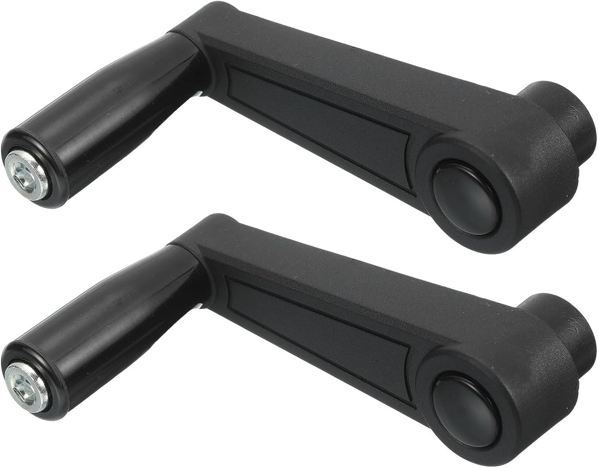2Pcs 10x105mm (Dia x L) Revolving Handwheel Machine Handle, Universal Lathe Crank Grip Replacement for Industry Lathe Milling Grinding Machine, Black (Round Hole)