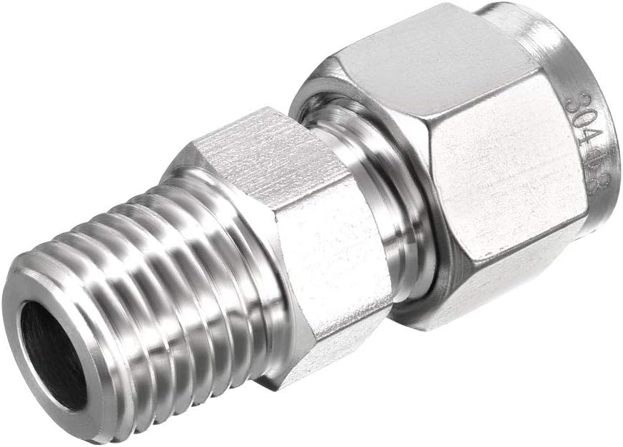 Stainless Steel Compression Tube Fitting 1/4NPT Male x 8 Tube OD