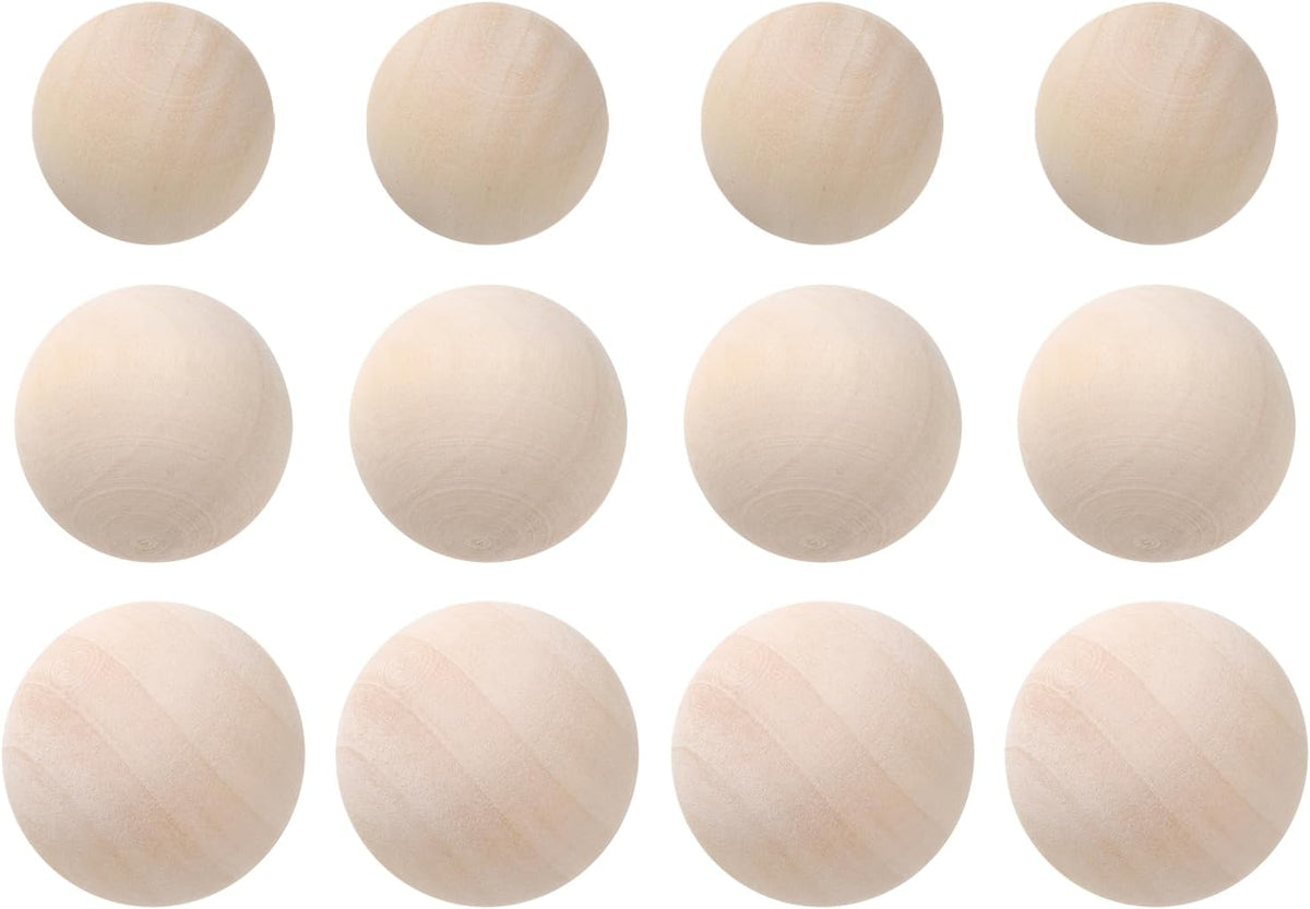 Wooden Round Balls 3/4", 1", 1-1/4" Unfinished Small Wood Balls, Natural Wood Spheres for Crafts, Arts and DIY Project