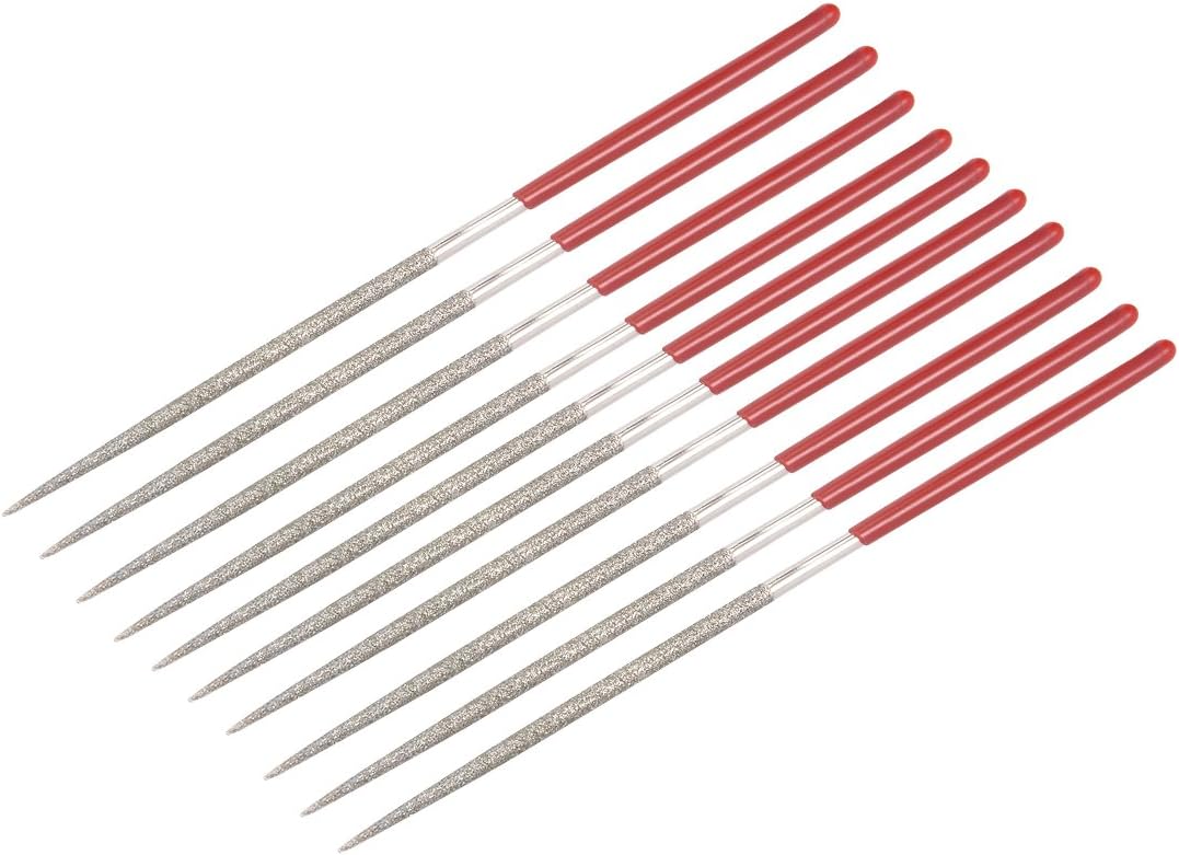 10pcs Round Diamond Needles File 2mm x 100mm 150 Grit for Metal Glass Wood Stone Grinding Polishing Engraving