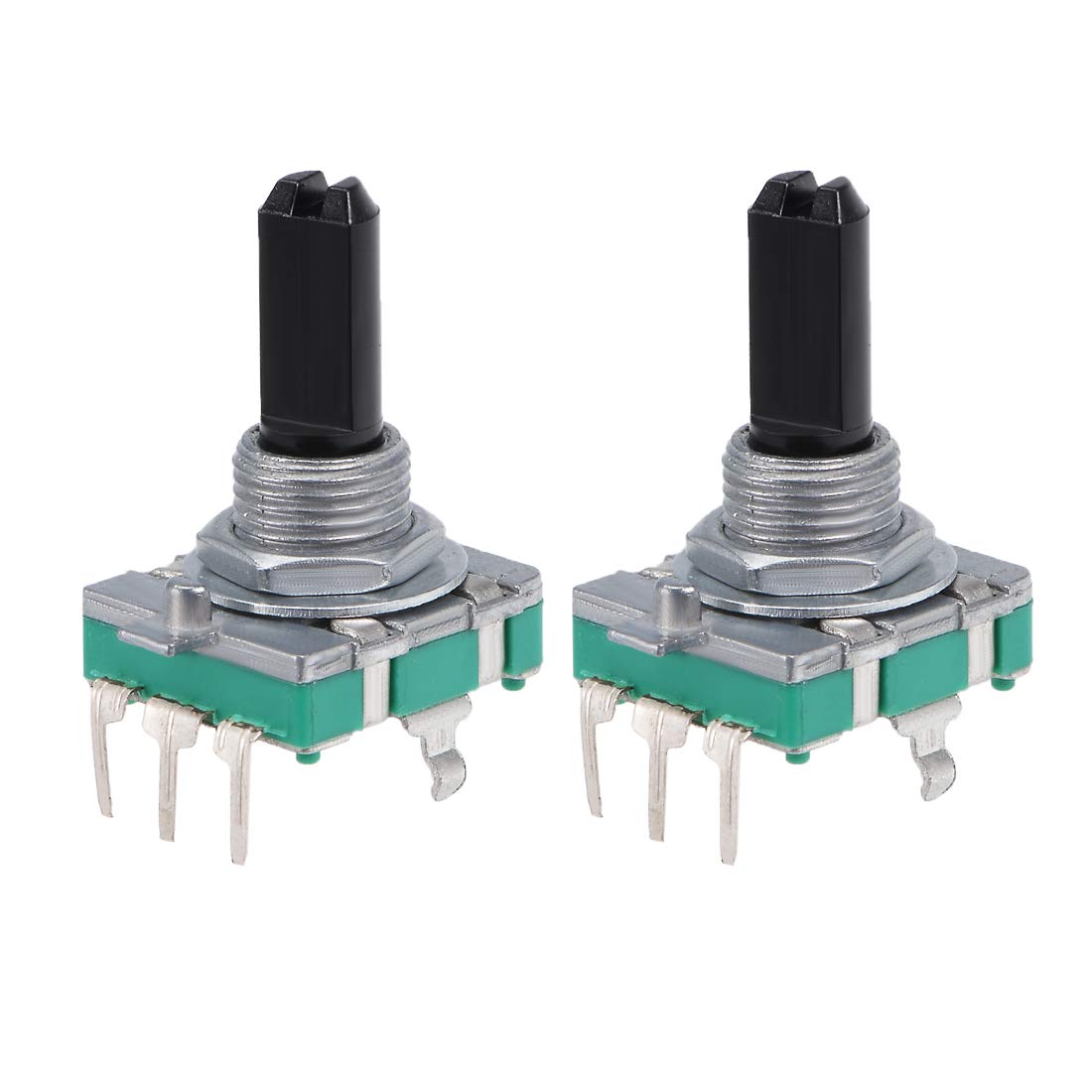 360 Degree Rotary Encoder Code Switch Digital Potentiometer 3 Pins 20mm D-Shaft 2Pcs