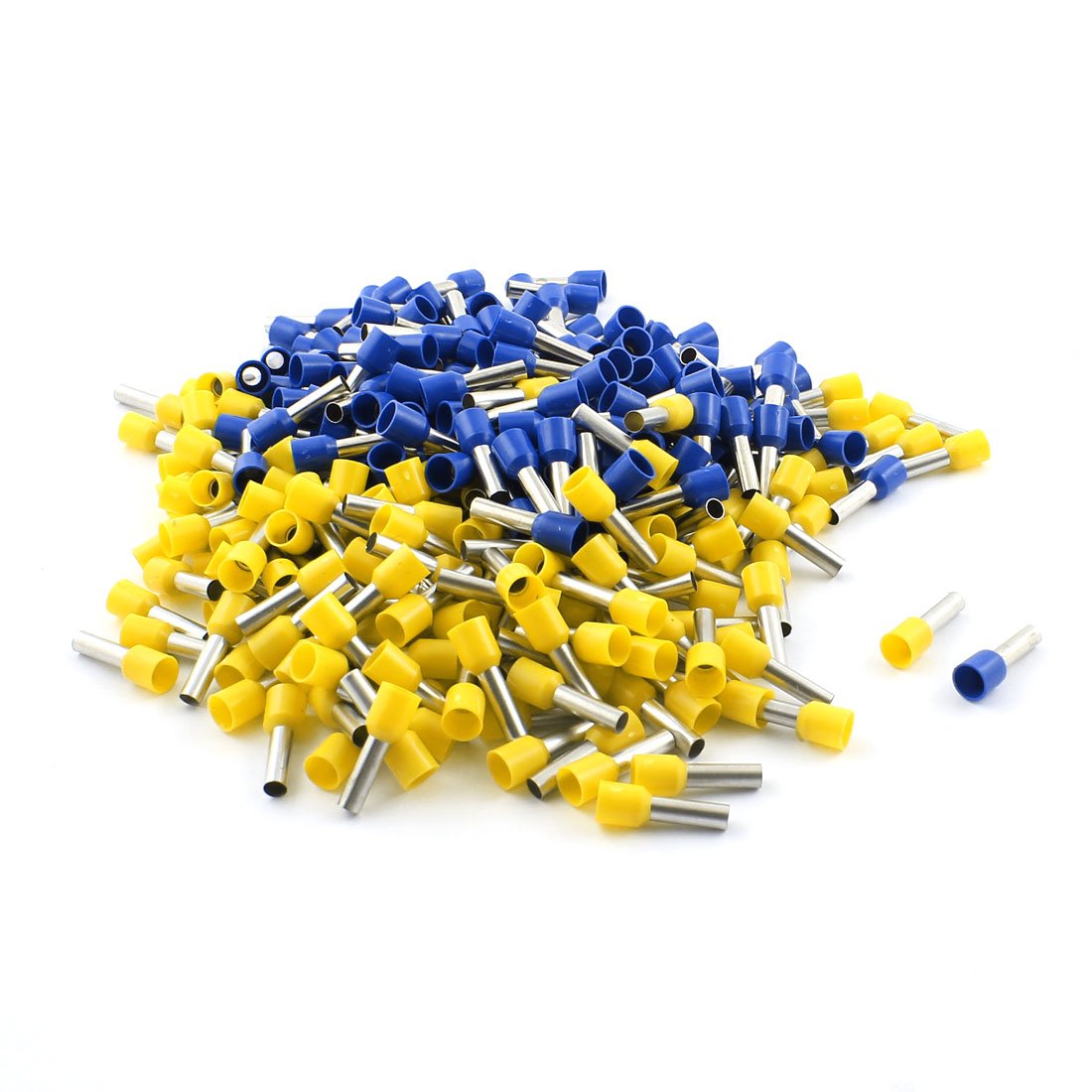 E6012 10AWG Tube Type Insulated Wire End Connectors with 320 Piece, Yellow/Blue
