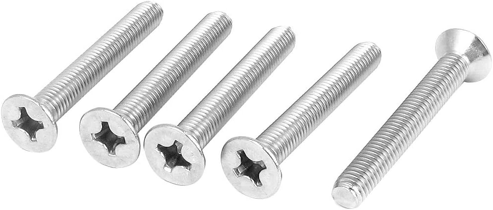 M8 x 60mm Phillips Flat Head Countersunk Bolts Machine Screws 5pcs