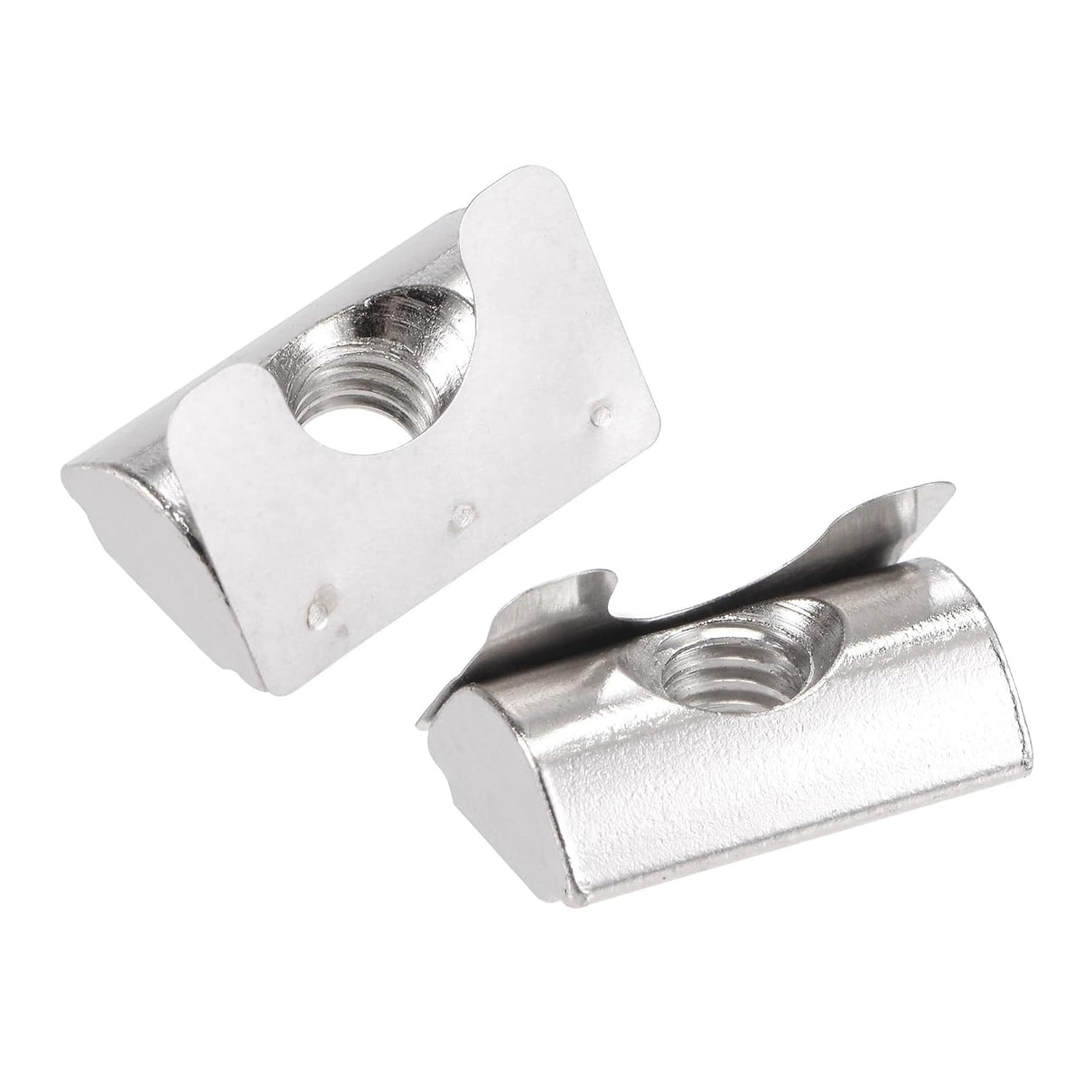 M6 Roll in Spring T Nut with Spring Sheet Carbon Steel for 3030/4040 Series Aluminum Extrusion Profile Rail with 8mm Slot 12Pcs