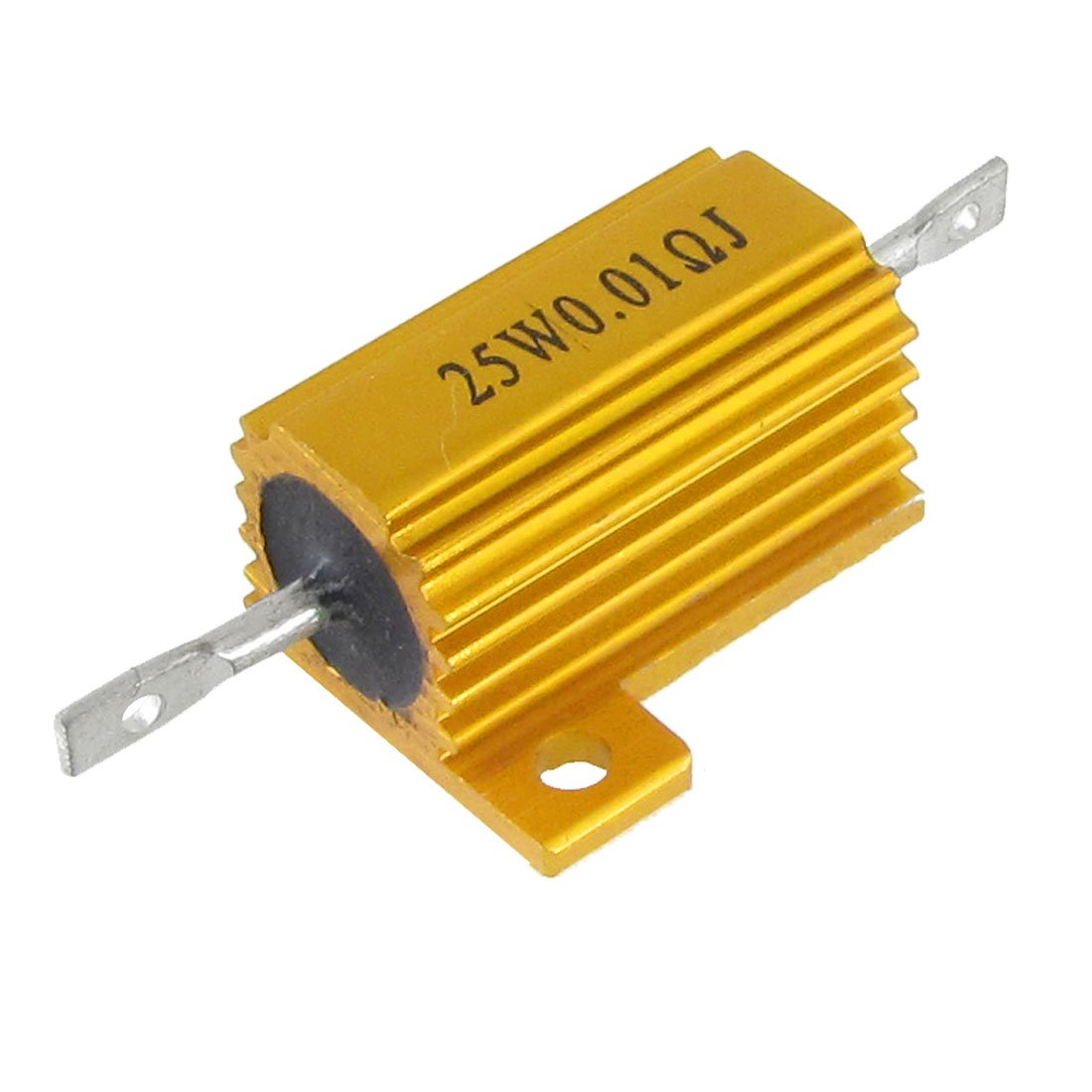 a12040600ux0284 25W 0.01 Ohm 5% Aluminum Housed Wirewound Power Resistor Gold Tone