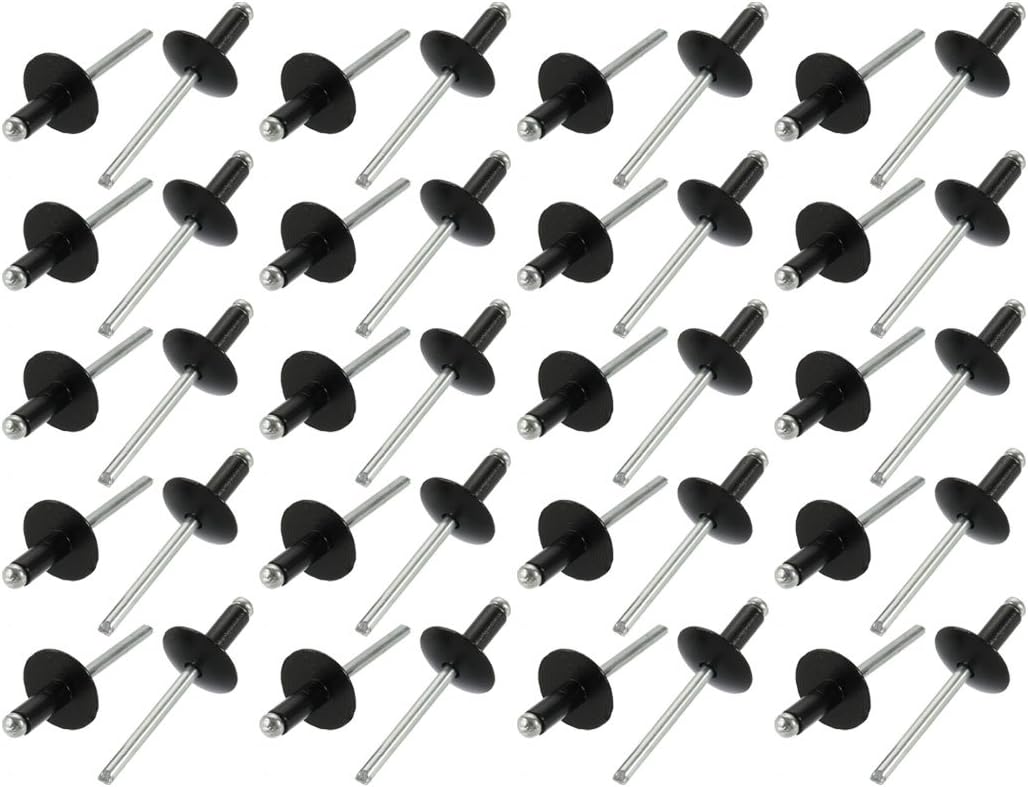 40 Pcs 4.8mm x 12mm Aluminum Open End Large Flange Blind Rivets