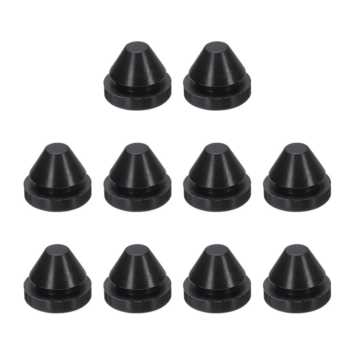 10pcs 1/2 Inch (12.2mm) Black Silicone Hole Plugs, Snap-in Locking, Waterproof & Dustproof