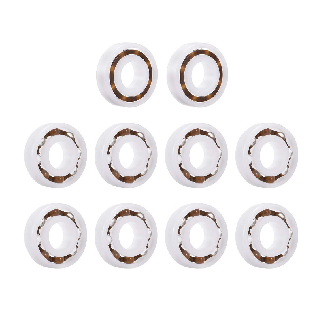 6001 Plastic Bearings 12x28x8mm Glass Ball Nylon Cage 10pcs