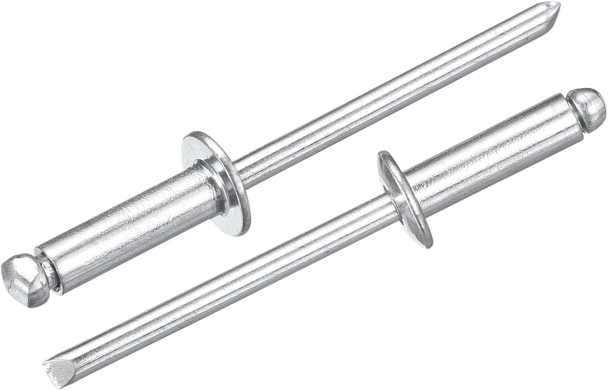 50Pcs 5/32"x1/2" Aluminum Dome-Head Blind Rivets, Open-End Type Blind Rivets for DIY, Sheet Metal, Automotive Repairs, Furniture, Boat, and Duct Work (Silver)