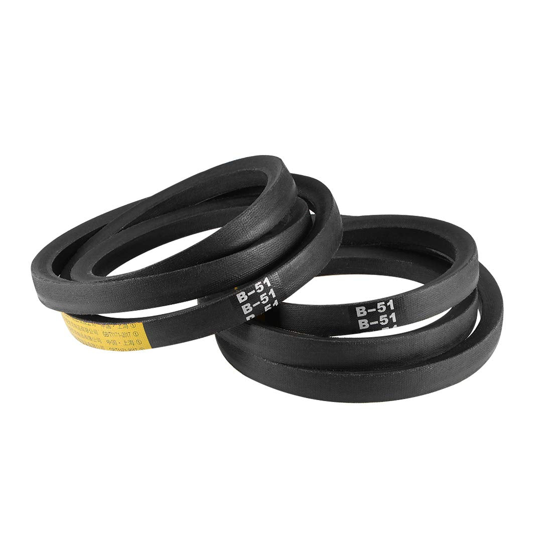 B51 V-Belts 51" Pitch Length, B-Section Rubber Drive Belt 2pcs