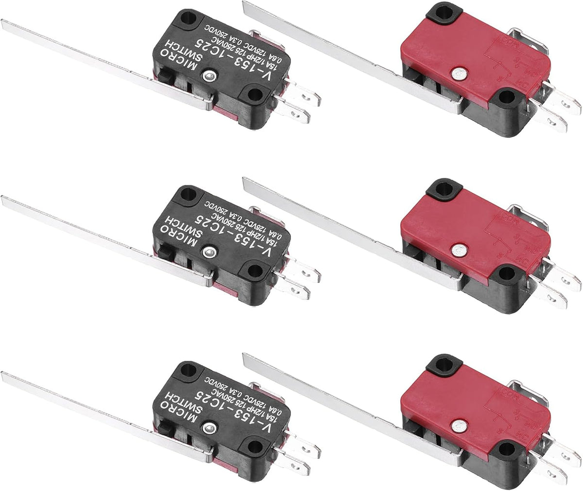 6Pcs V-153-1C25 1NO + 1NC Micro Limit Switch 15A 125/250VAC Waterproof Miniature Micro Switches for Precision Components