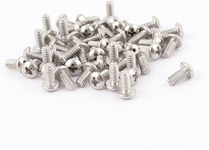 8mm Long #4-40 x 1/4 Inch Truss Head Phillips Machine Screws 50 Pcs