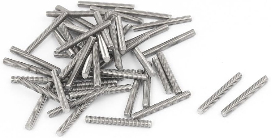 M3 x 25mm 304 Stainless Steel Fully Threaded Rods Bar Stud Hardware 50 Pcs