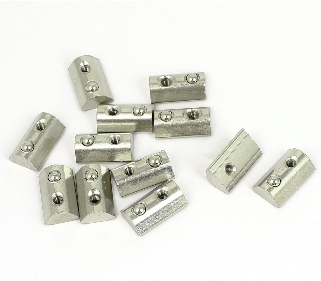 12pcs M4 40 Series Metal Roll in T-Slot Spring Nut w Ball