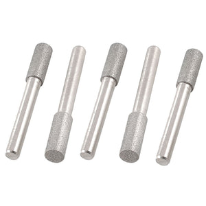5 Pcs Cylindrical Head Shank Diamond Mounted Points File 8mmx20mmx6mm