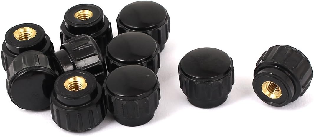 M4 Female Thread Metal Clamping Knurled Knob Black 10pcs