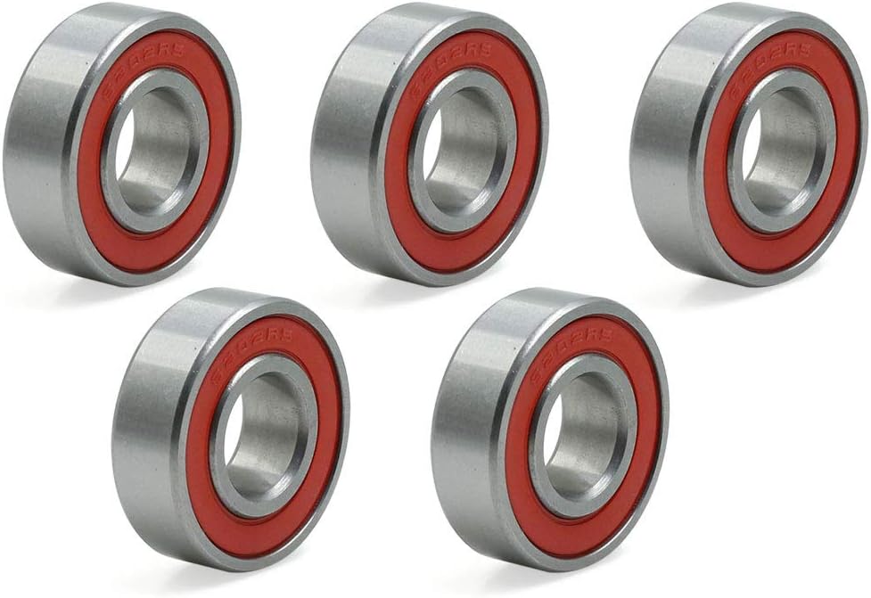 5pcs 6202RS 15mm x 35mm x 11mm Double Sealed Deep Groove Ball Bearing for Automotive