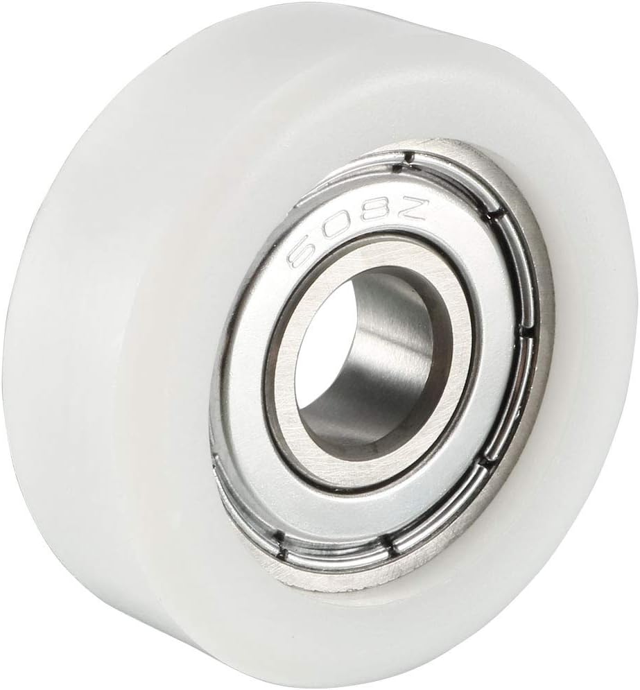 4pcs 8x32x12mm Roller Idler Bearing Pulley Sliding Guide Conveyor Rolling Wheel for Driving Mechanical Equipment Doors Window, White