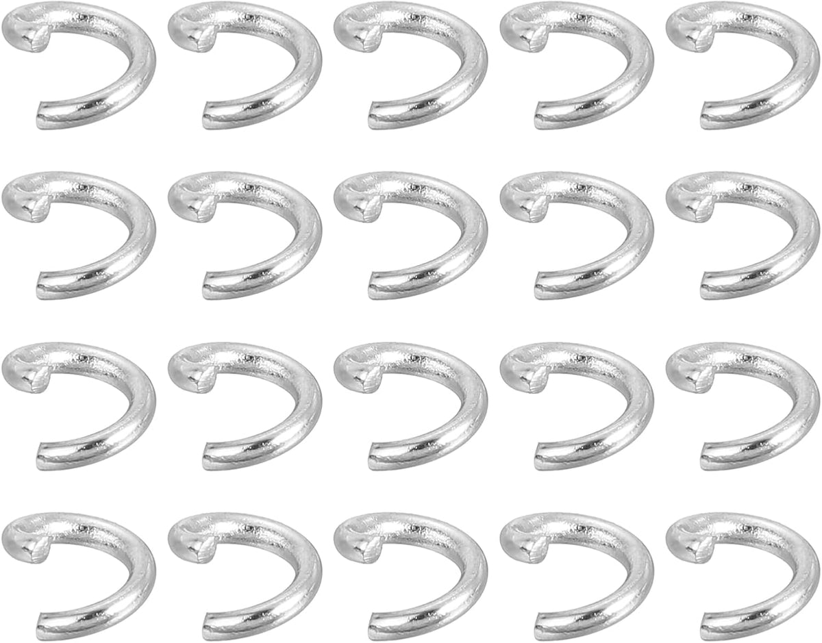 LinkMejor 200Pcs Open Jump Rings, 5mm 316 Stainless Steel O Rings, Split Rings Circle Clasp Connecting Rings for Jewelry Making Supplies Necklace Repair, Silver
