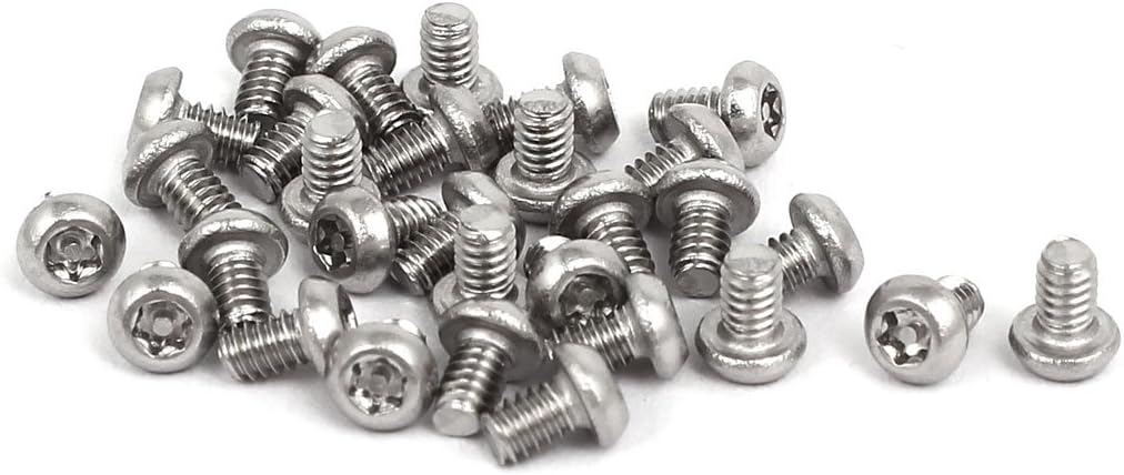 M2x3mm 304 Stainless Steel Button Head Torx Security Machine Screws 30pcs
