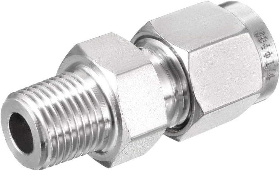 Compression Tube Fitting, 1/8 NPT Male x Ф1/4" Tube OD with Double Ferrules