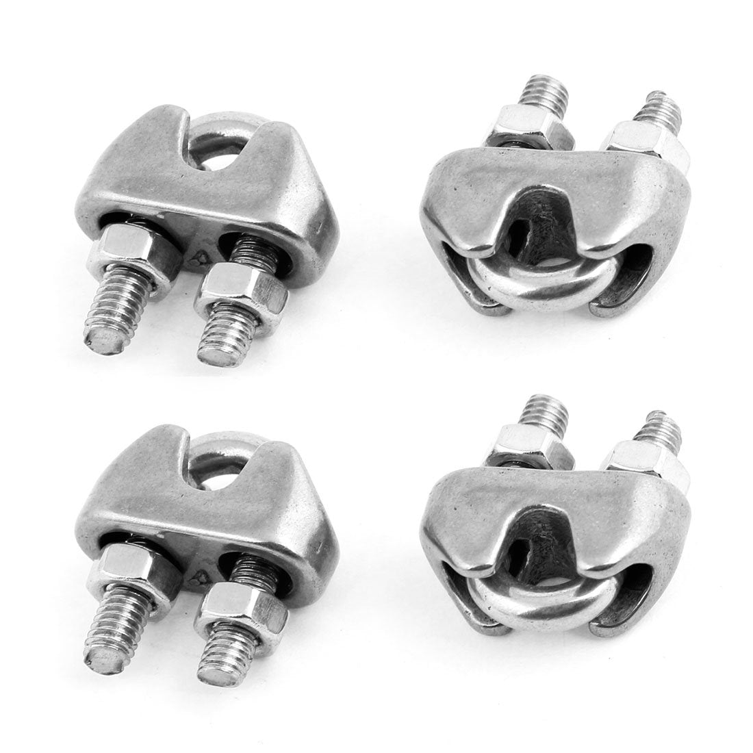 4pcs Stainless Steel Cable Clip Saddle Clamp for 5/32" 4mm Wire Ropes