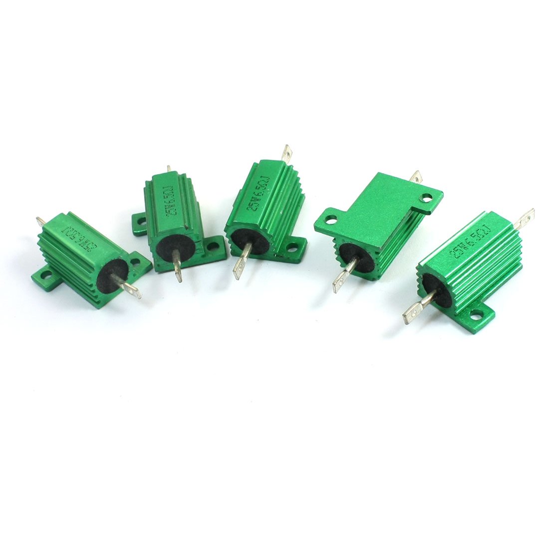 Lead Aluminum Wirewound Heatsink Power Resistor 25W 6.5 Ohm 5Pcs
