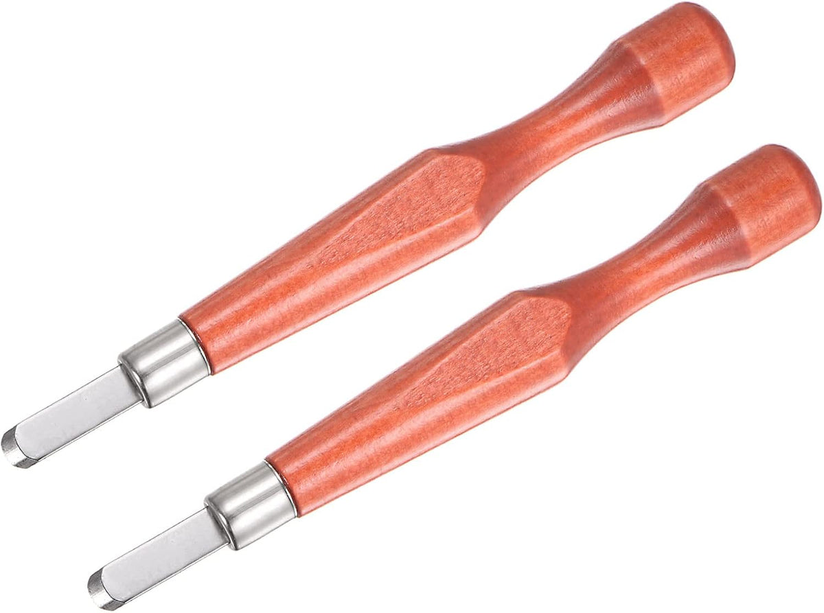 Wood Carving Knife Tool Chisel, 7mm High Speed Steel Big Flat Round Sculpting Graver for DIY Craft Sculpture Carpenter Beginners Experts, Red Wood Handle