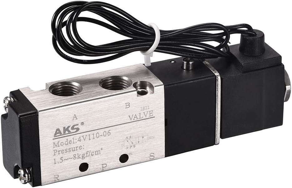 DC24V 5Way 2Position 1/8" PT,Pneumatic Air Control Solenoid Valve,Internally Single Piloted Acting Type,4V110-06
