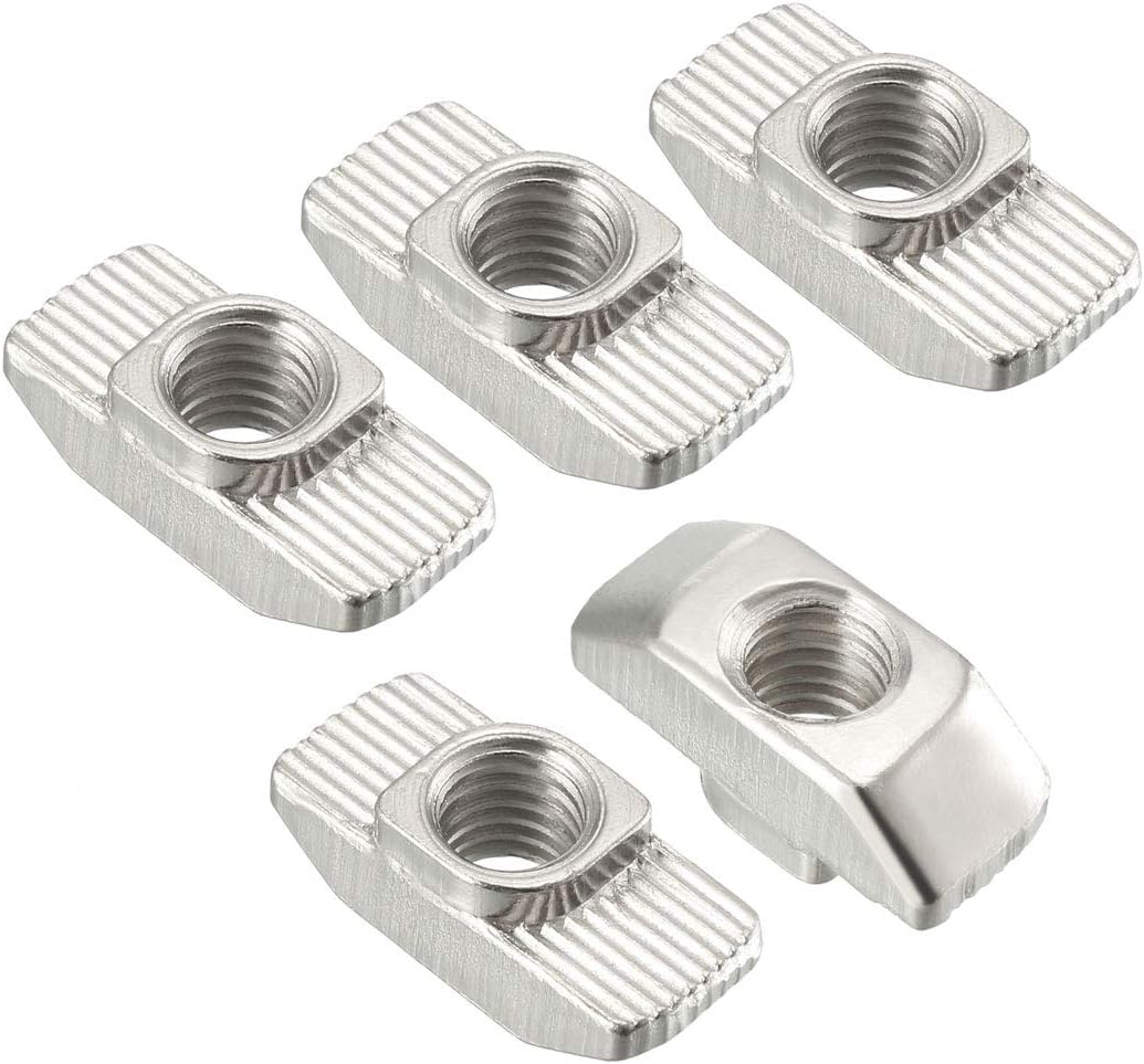 Sliding T Slot Nuts, M6 Half Round Roll in T-Nut for 4040 Series Aluminum Extrusion Profile, Carbon Steel Nickel-Plated, Pack of 30