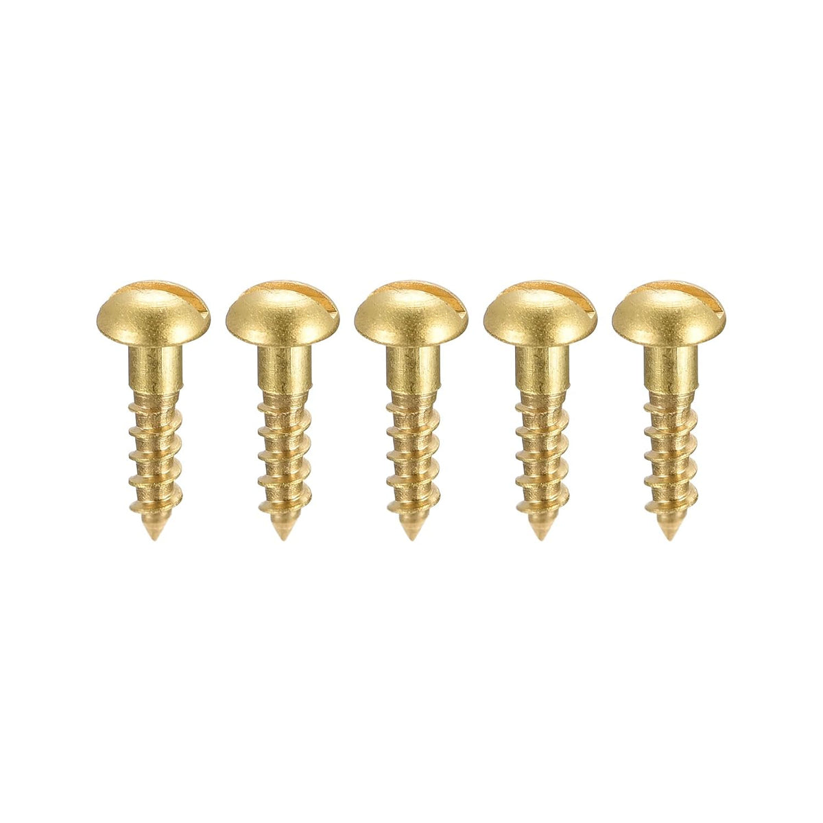 Wood Screws M2.5 x 10mm Slotted Round Head Brass Self-Tapping Screw 100 Pcs