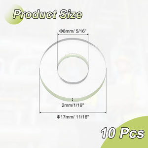 10Pcs PU Flat Washers, 17mm OD 8mm ID 2mm Thick Round Polyurethane Flange Sealing Gasket Spacer for Industrial Electrical Appliance Pipe