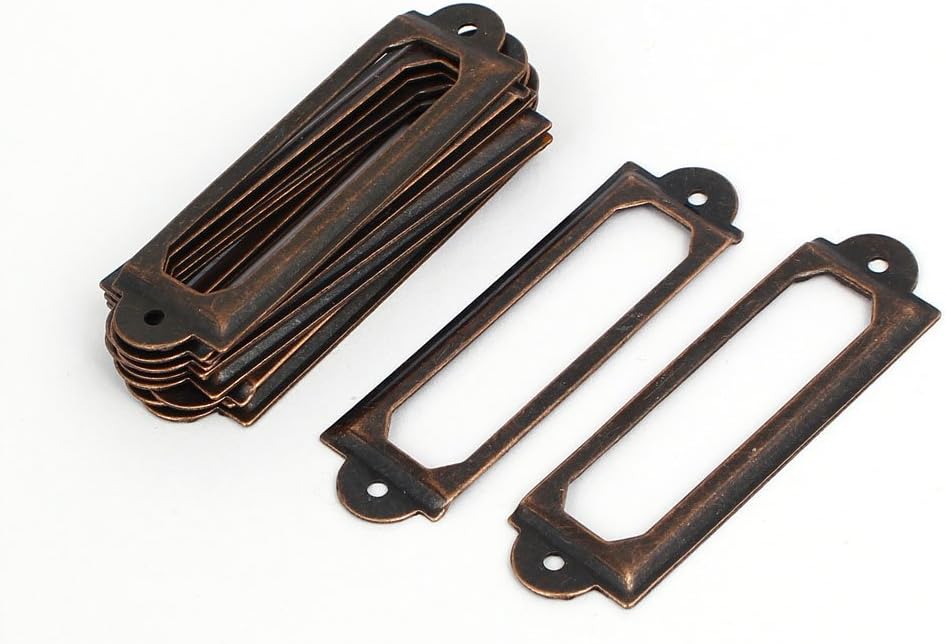 Office Apothecary Drawer 60x17x1.5mm Label Tag Card Holders Copper Tone 12pcs