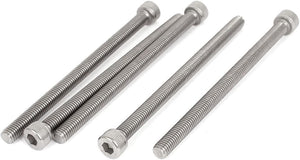M8x120mm 1.25mm Pitch Stainless Steel Hex Socket Head Cap Screws 5pcs