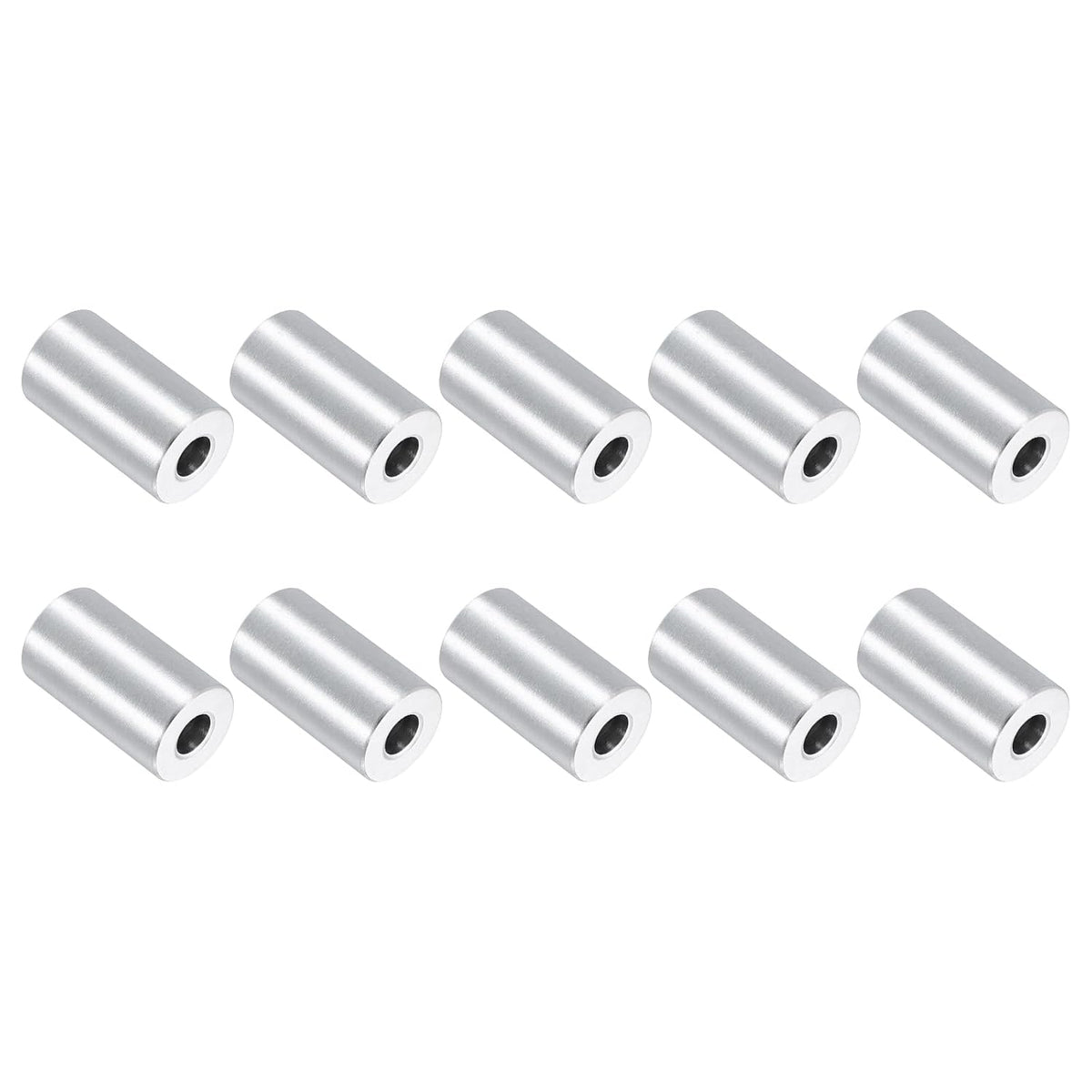 10Pcs Aluminum Spacers, 3/4" OD x 5/16" ID x 1-5/16"L Screw Standoff Brushed Finish Unthreaded Metal Round Spacer, Unthreaded Standoff Bushing for M8 Screw Bolts