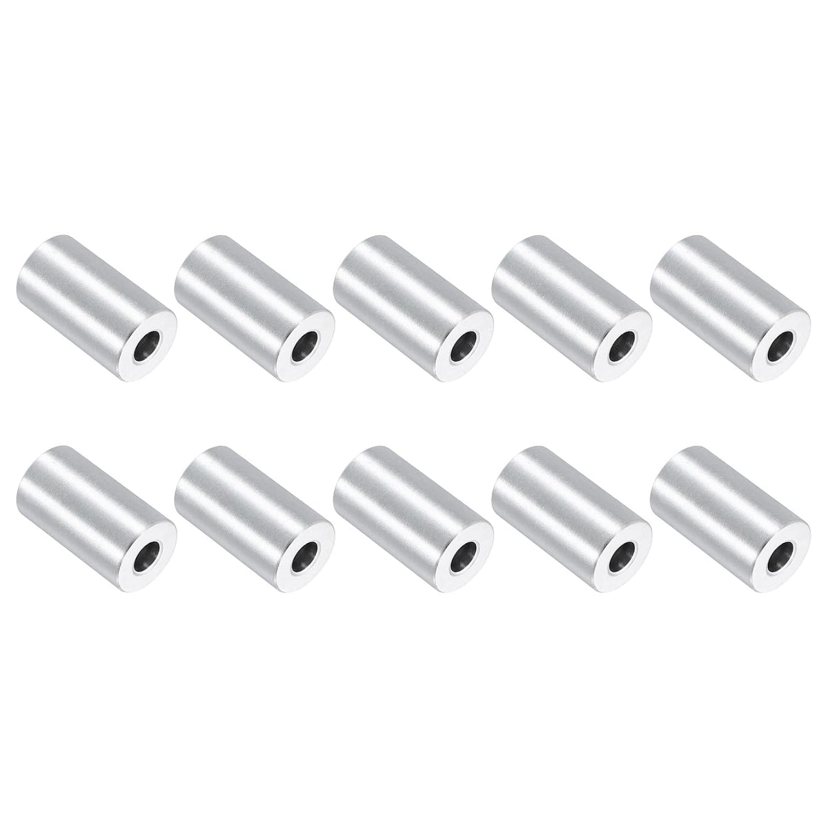 10Pcs Aluminum Spacers, 3/4" OD x 5/16" ID x 1-5/16"L Screw Standoff Brushed Finish Unthreaded Metal Round Spacer, Unthreaded Standoff Bushing for M8 Screw Bolts