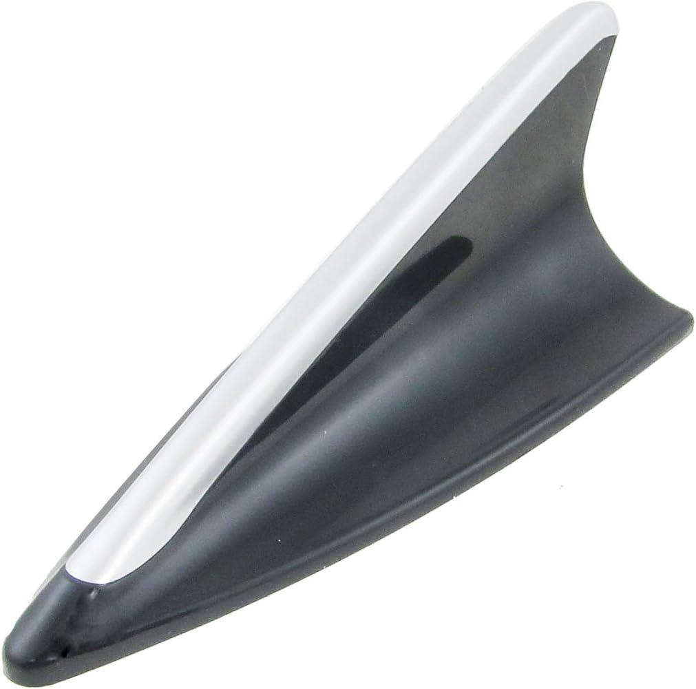 Silver Tone Black Plastic Decorative Shark Fin Antenna for Car