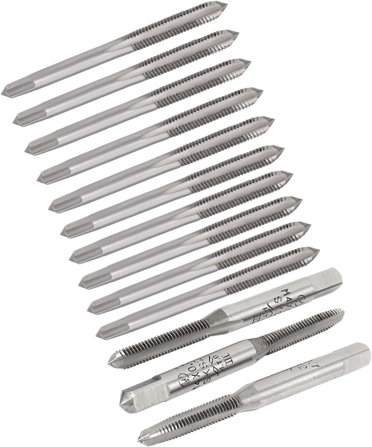 M4 x 0.7 Metric Hand Taps SKS2 High Speed Steel Straight 3 Flutes Bottoming Taper 13 Pcs