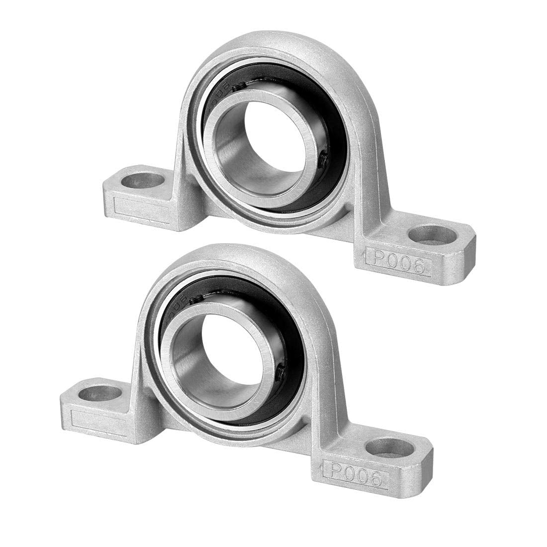 KP006 Pillow Block Bearing, 30mm Bore Diameter, Zinc Alloy/Chrome Steel, Set Screw Lock 2Pcs