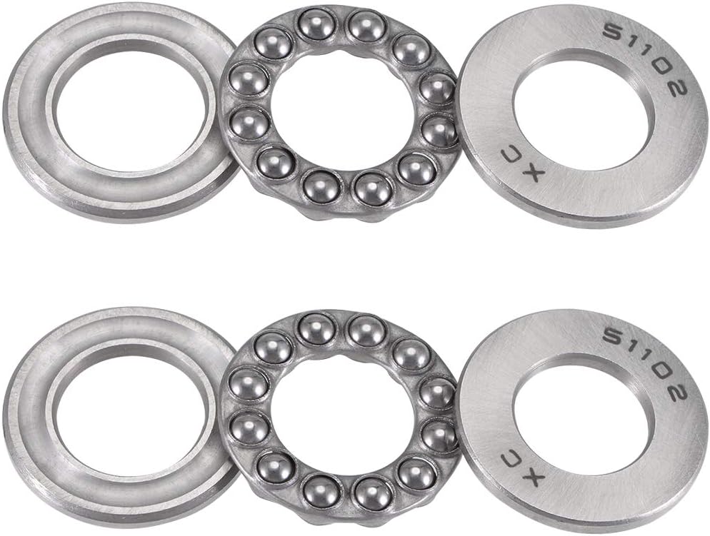 15mmx28mmx9mm Single Row Thrust Ball Bearing 51102 2pcs
