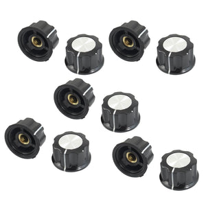 10 Pcs 34mm Top Rotary Knobs for 6mm Dia. Shaft Potentiometer