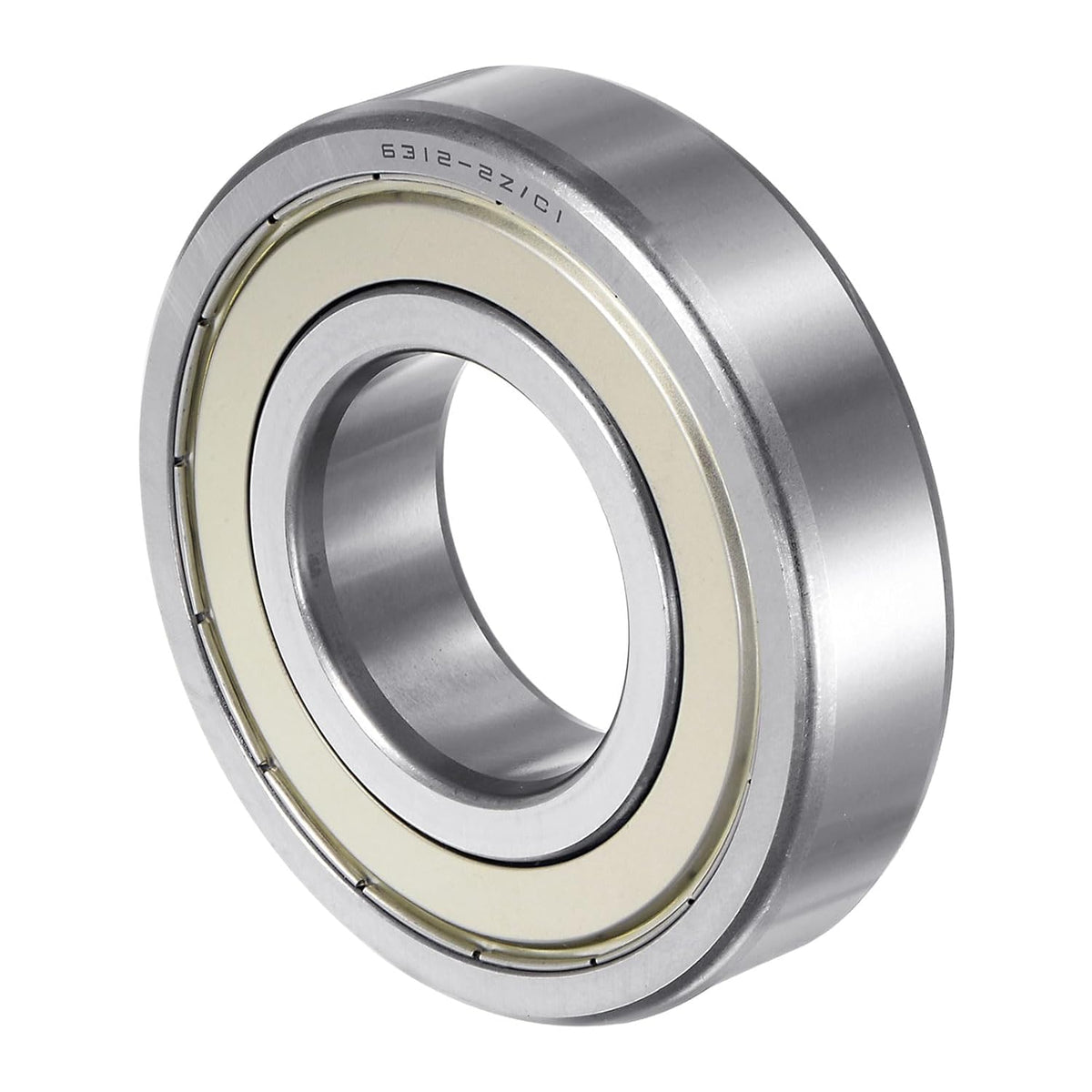 6312-ZZ Deep Groove Ball Bearing 60x130x31mm C1 Clearance Radial Bearing, Double Shield ABEC1 Chrome Steel Bearings, Single Row