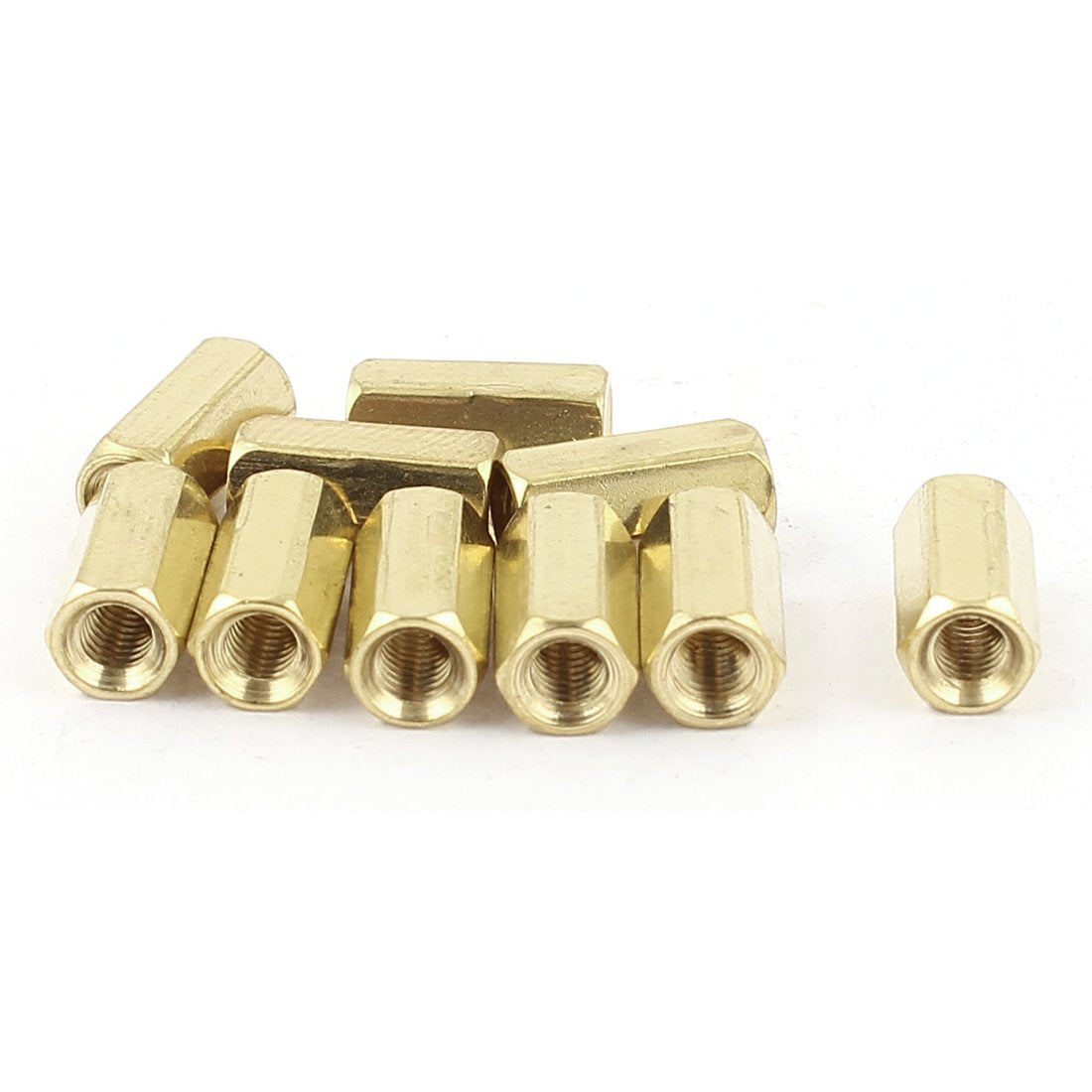 M3 x 10mm Female/Female Thread Brass Hex Standoff Spacer 10pcs