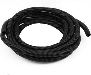 5 M 15 x 18 mm Plastic Flexible Corrugated Conduit Tube for Garden,Office Black