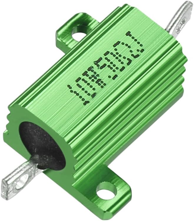 Aluminum Case Resistor 10W 50 Ohm Green Wirewound for LED Converter with Rod Post 10W50RJ