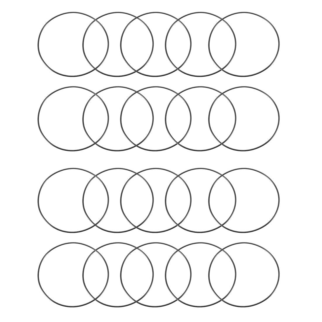 Nitrile Rubber O-Rings, 75mm OD 72mm ID 1.5mm Width, Metric Sealing Gasket, Pack of 20