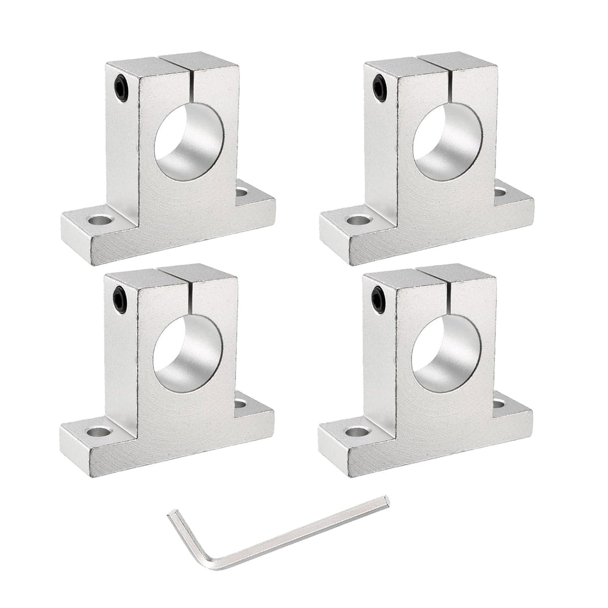 4pcs SK30 Aluminum Linear Rod Rail Shaft Support for 30mm Diameter Shaft, Linear Motion Rail Guides Mounting Bracket with Wrench for CNC Machine, 3D Printer, Automation Equipment