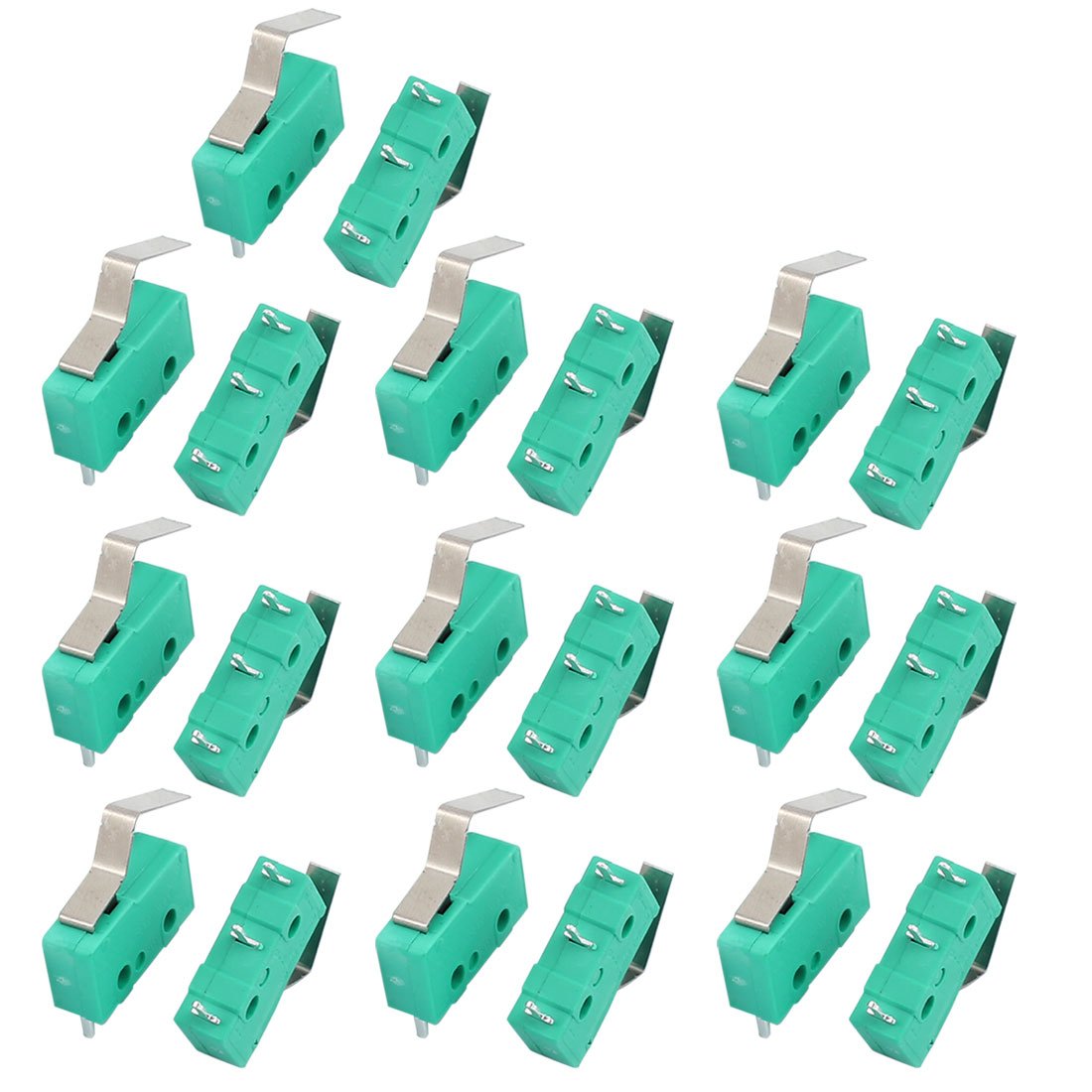 a16121600ux0983 AC250/125V 3 Amp 3 Terminal Momentary 21 mm Lever Arm Micro Switch Green KW12-3S (Pack of 20)