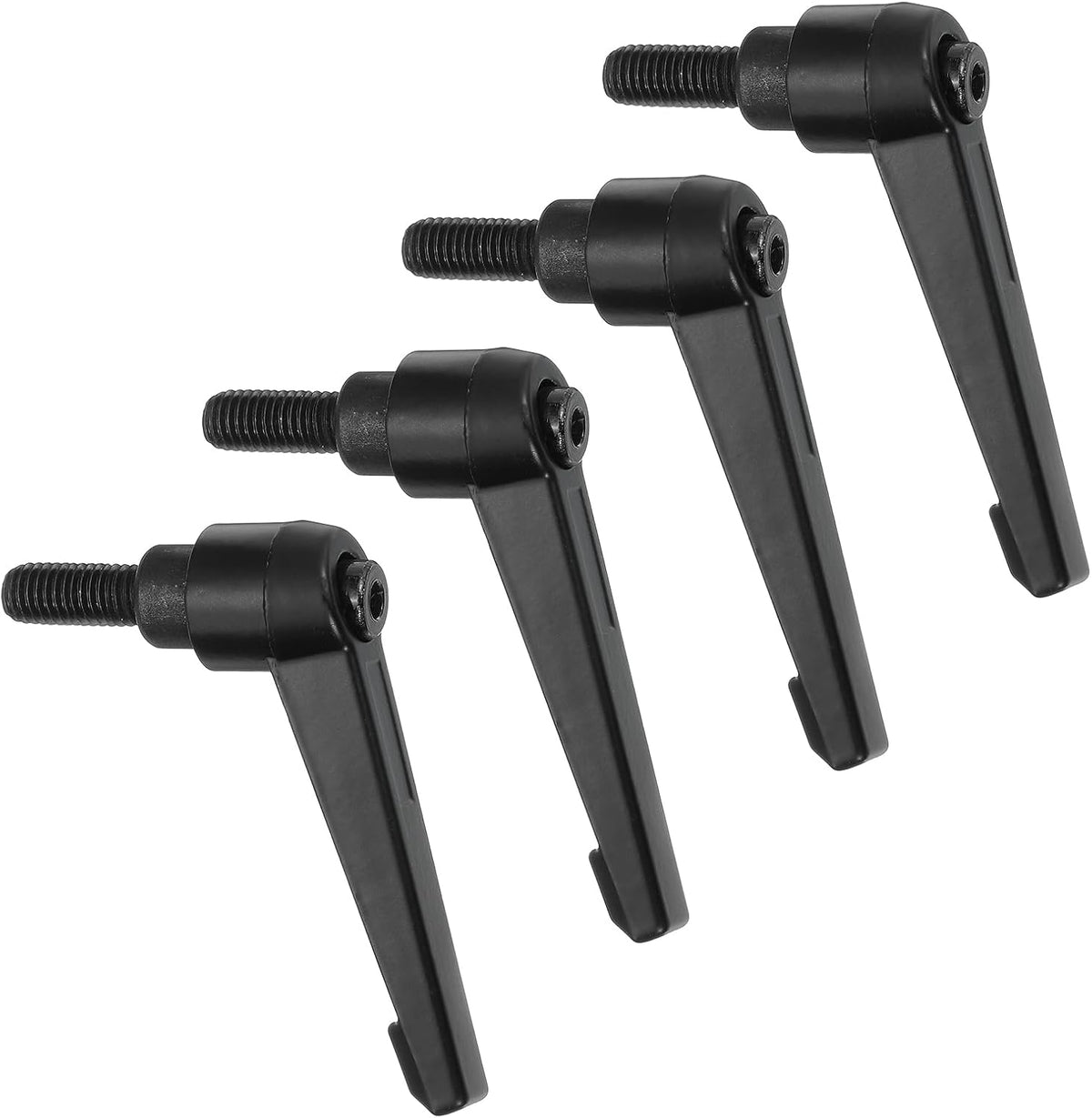 4Pcs M8 x 16mm Adjustable Knobs Handle Male Thread Push Button Ratchet Quick Release Locking Rotating Bolt for Lathe Machinery, Black